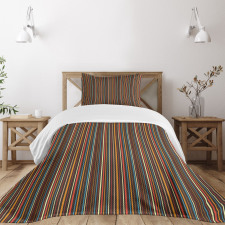Colorful Vertical Lines Bedspread Set