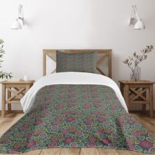 Abstract Foliage in Blooms Bedspread Set