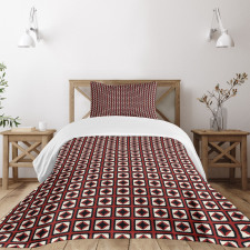 Grid Style Squares Bedspread Set