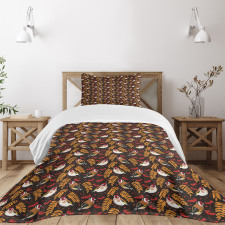 Goldfinch Berry Pattern Bedspread Set