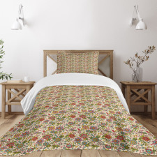 Vintage Flora Fauna Bedspread Set