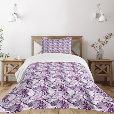 Purple Wings Camo Bedspread Set