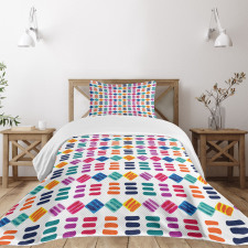 Watercolor Squares Lines Bedspread Set