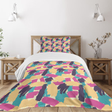 Bold Grunge Brushstrokes Bedspread Set