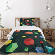 Platonic Shapes 3D Bedspread Set