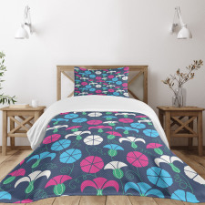 Colorful Bindweed Motif Bedspread Set