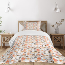 Flowers and Stripes Bedspread Set