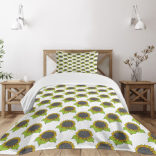 Spring Sunflower Sketch Bedspread Set