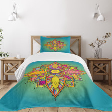 Floral Boho Folk Bedspread Set