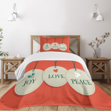 Joy Love and Peace Bedspread Set
