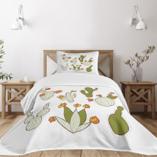 Doodle Cacti Flora Bedspread Set