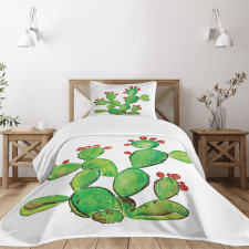 Ripe Prickly Pear Fruits Bedspread Set