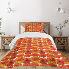 Hand Paint Style Blossoms Bedspread Set