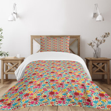 Silhouettes of Flowers Bedspread Set