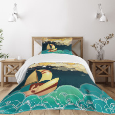 Fantasy Night Sea Waves Bedspread Set