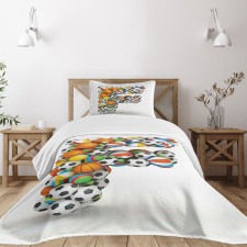 Sports Balls Composition Bedspread Set