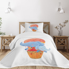 Elephant Hot Air Balloon Bedspread Set