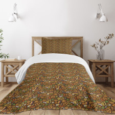 Hops and Pretzels Hand Drawn Bedspread Set