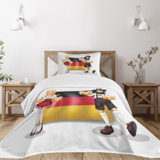 Traditional Man Woman Bedspread Set