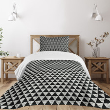 Monochrome Geometric Bedspread Set