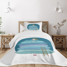 Girl on Pillows Bedtime Bedspread Set