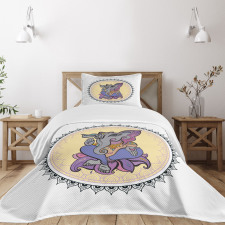 Mandala Circle Folkloric Bedspread Set