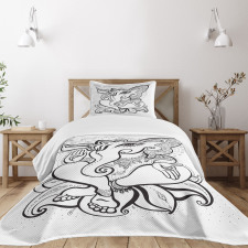 Oriental Symbol Elephant Bedspread Set