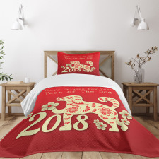 Leaves Hearts Bedspread Set