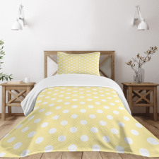 Retro Polka Dots Yellow Bedspread Set