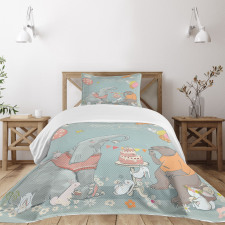 Elephant Hares Bedspread Set