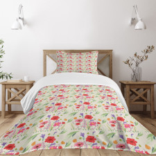 Colorful Botanical Art Bedspread Set