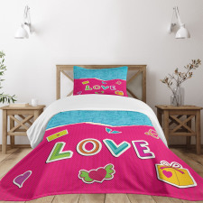 Romantic Cartoon Elements Bedspread Set