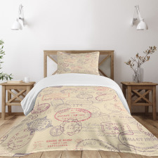 Retro Inspired Postage Bedspread Set