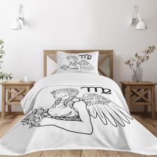 Angel with Bouquet Bedspread Set