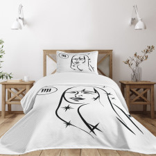 Woman with Stars Bedspread Set