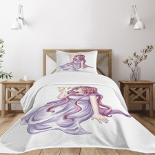 Manga Style Girl Bedspread Set