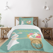 Smiling Bunny Eggs Bedspread Set