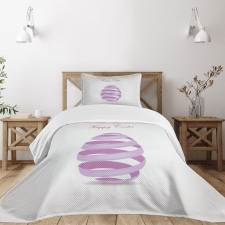 Ornate Ribbon Egg Shape Bedspread Set