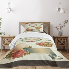 Romantic Flower Basket Bedspread Set