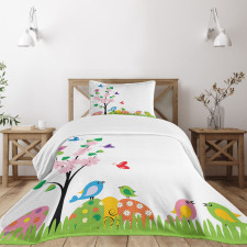Spring Illustration Bedspread Set