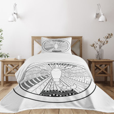 Round Tattoo Art Bedspread Set