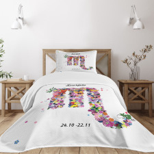 Floral Butterfly Bedspread Set