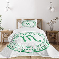 Zodiac Rubber Stamp Bedspread Set