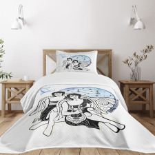 Angel Twins Harp Bedspread Set