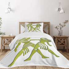 Green Twins Art Bedspread Set