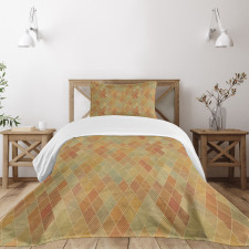 Geometric Rhombus Tile Bedspread Set