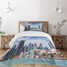 Cloudy Sky City Bedspread Set