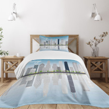 Skyscrapers American Bedspread Set