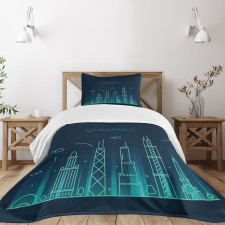 Blue Panorama Bedspread Set