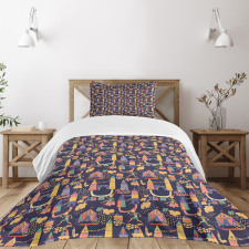 Circus Style Doodles Bedspread Set